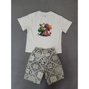 Gorboig Boy 2 Piece Outfit Toddler Short Sets Cotton T-Shirt Size 5T
